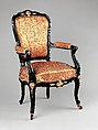 Armchair, Auguste-Emile Rinquet-Leprince (1801–1886), Applewood or pearwood, ebonized walnut, beech, and gilt bronze mounts, American or French